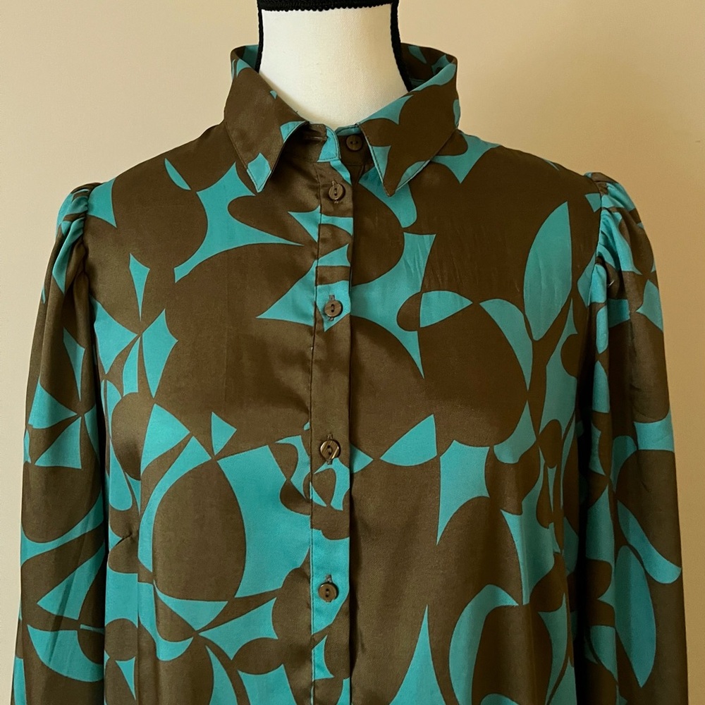 Stylish Teal and Olive Women's Dress